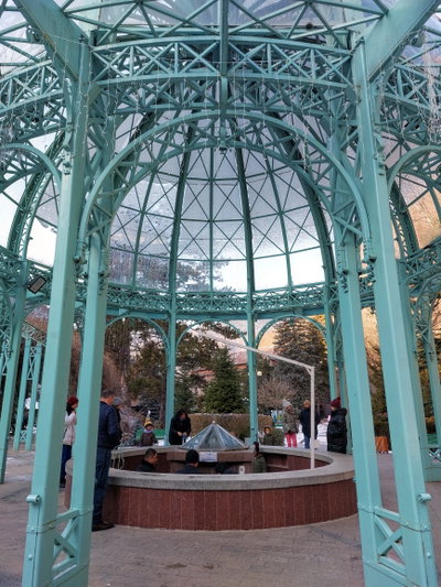 Ekaterine Well. A mineral spring well at the Borjomi Park, Borjomi, 2023