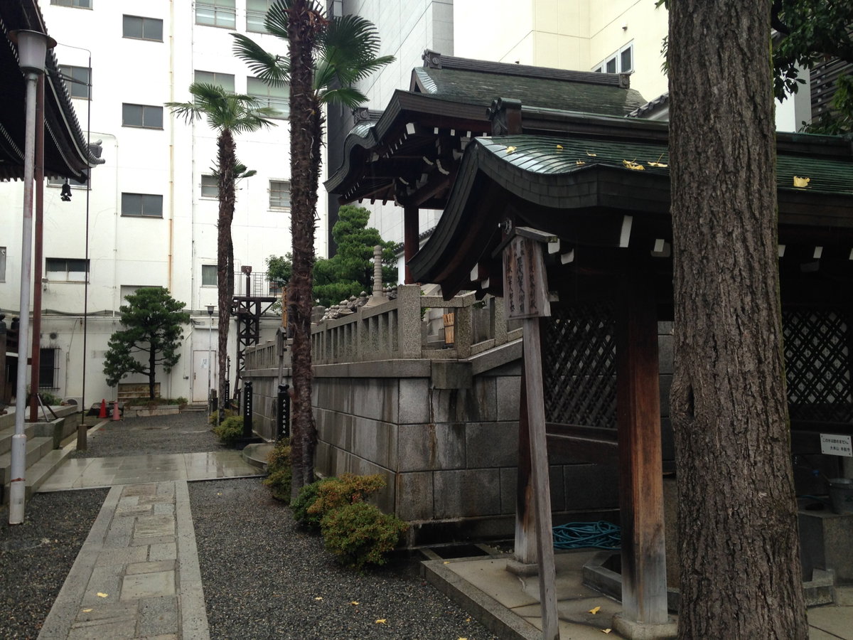 Mausoleum on east side of Hondo of Honnoji Temple, Kyoto, Japan, 2013