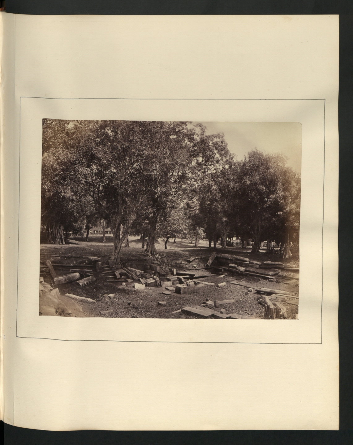 Anuradhapura. Remains of a pokuna or bathing pond near the Government Kachchéri, Anuradhapura, Sri Lanka, 1871