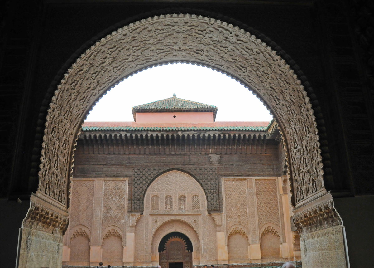 Main courtyard at the Ben Youssef Madrassa, Marrakech, Morocco, Marrakech, Morocco, 2012