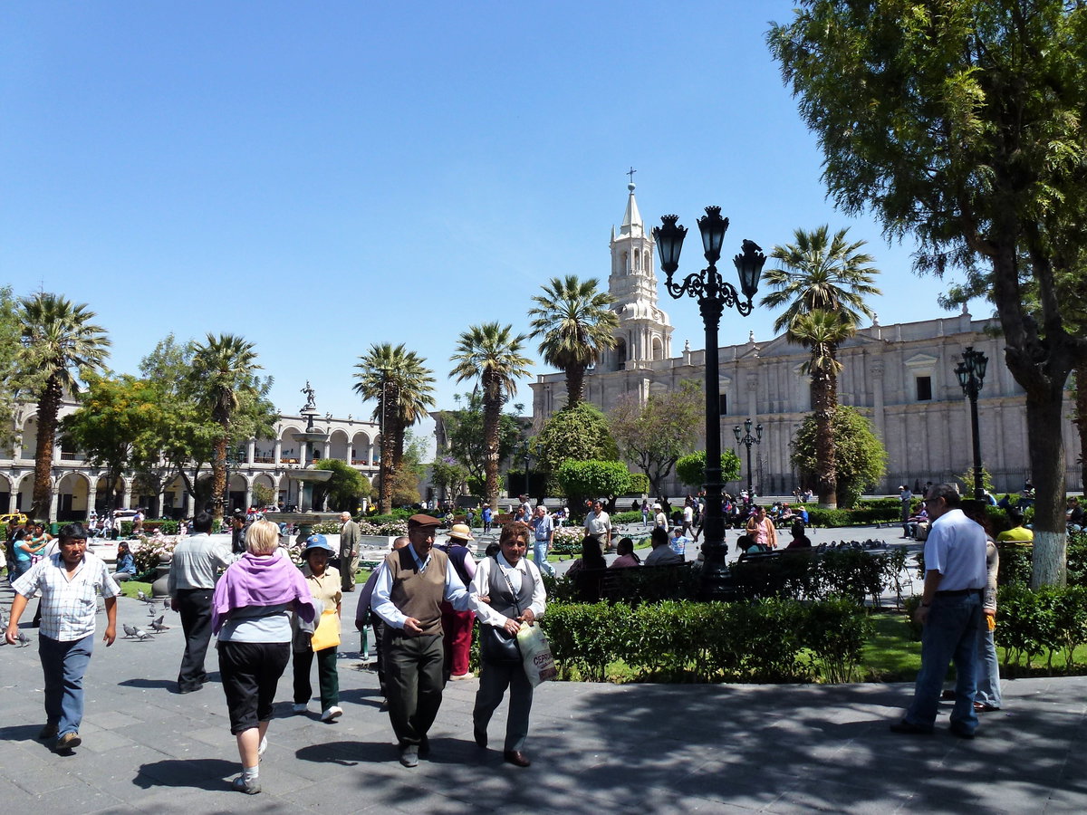 Plaza de Armas de Arequipa, en, Arequipa, Peru, 2011