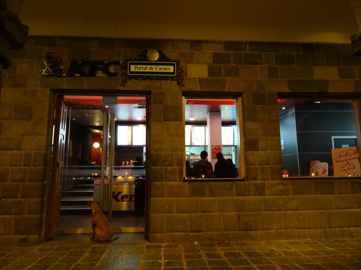 Portal de Carnes - Cusco - Peru - KFC at night, Cusco, Peru, 2013