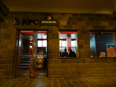 Portal de Carnes - Cusco - Peru - KFC at night, Cusco, 2013