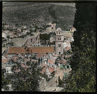 EU: Dubrovnik: rooftops and bell tower from above (1900), Dubrovnik, 1900