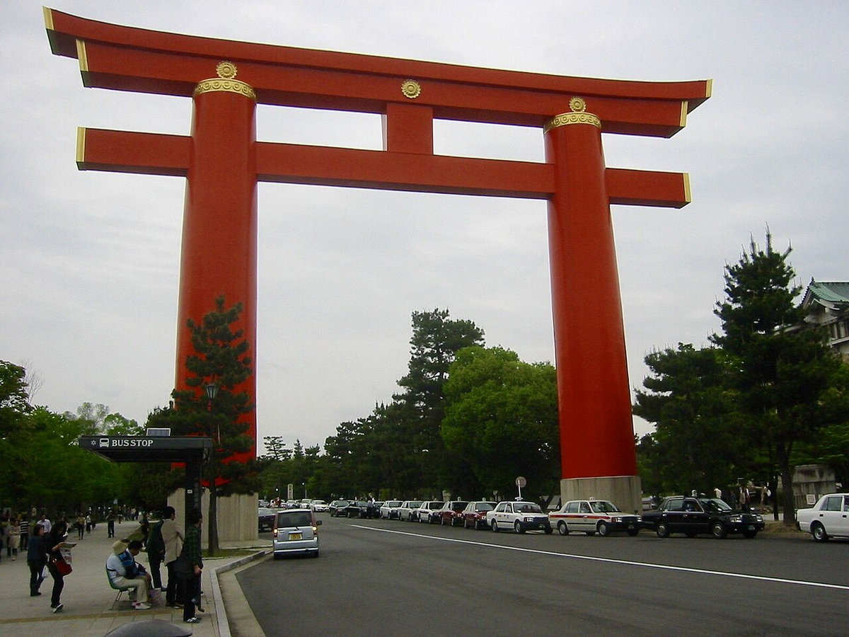 Giant Torii, Heian Jngū Shrine, Kyoto - May, Kyoto, Japan, 2009