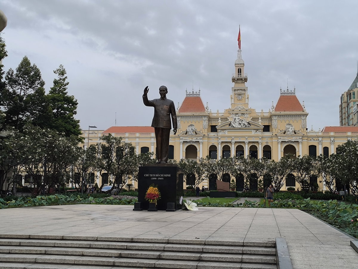 Monument of Ho Chi Minh on Nguyen Hue Boulevard, Ho Chi Minh City, Vietnam, 2023