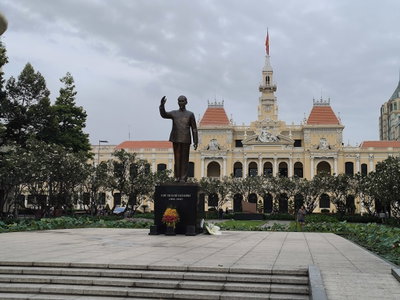 Monument of Ho Chi Minh on Nguyen Hue Boulevard, Ho Chi Minh City, 2023