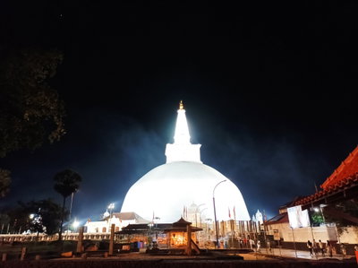 A night view of the Ruwanweli Maha Saya, Sri Lanka, Anuradhapura, 2021