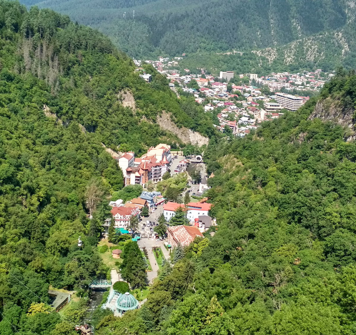 Panorama of Borjomi from the cable car, Borjomi, Georgia, 2018