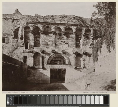 De Gouden poort voor het paleis van Diocletianus in Split 4960 Spalato Porta aurea (titel op object), Split, 1890