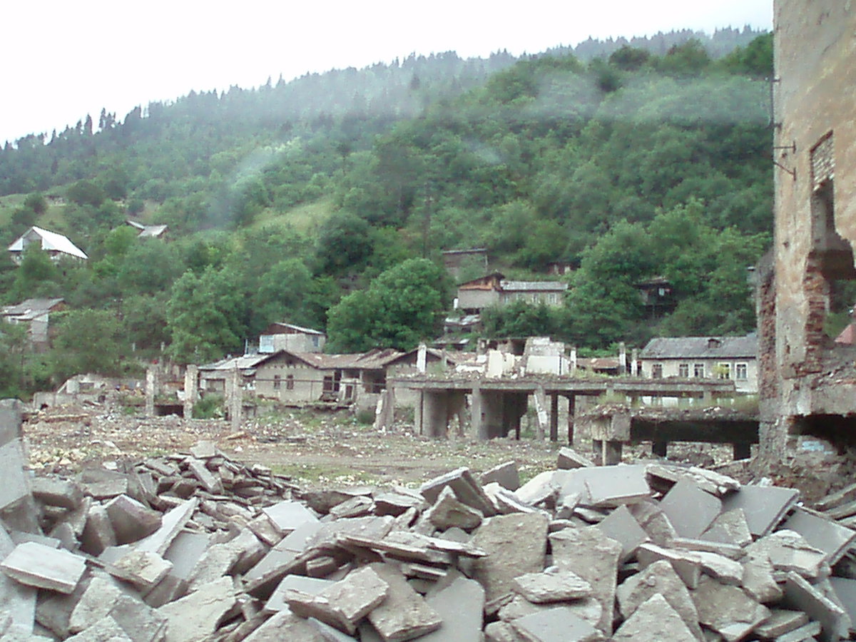 Demolished buildings in Borjomi, Borjomi, Georgia, 2007