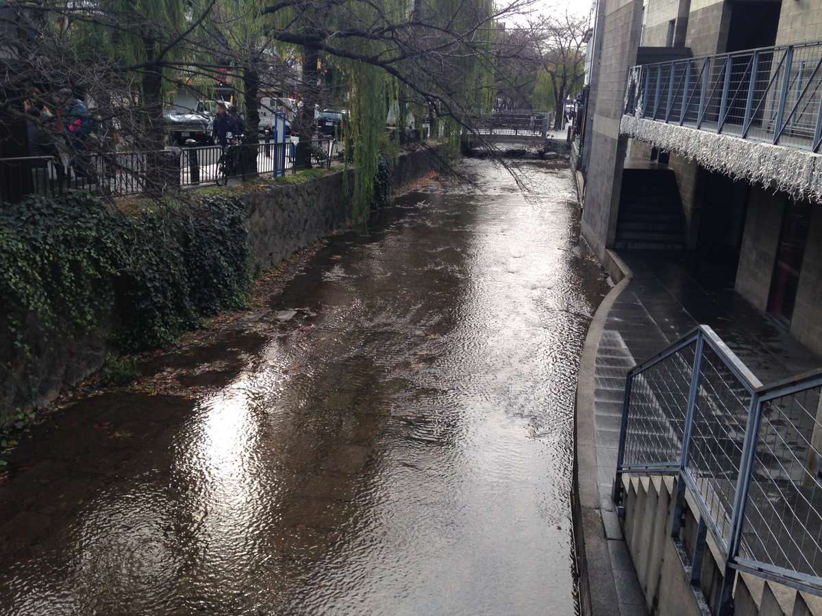 Takasegawa River from Sanjo Street, Kyoto, Japan, 2013