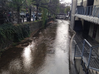 Takasegawa River from Sanjo Street, Kyoto, 2013