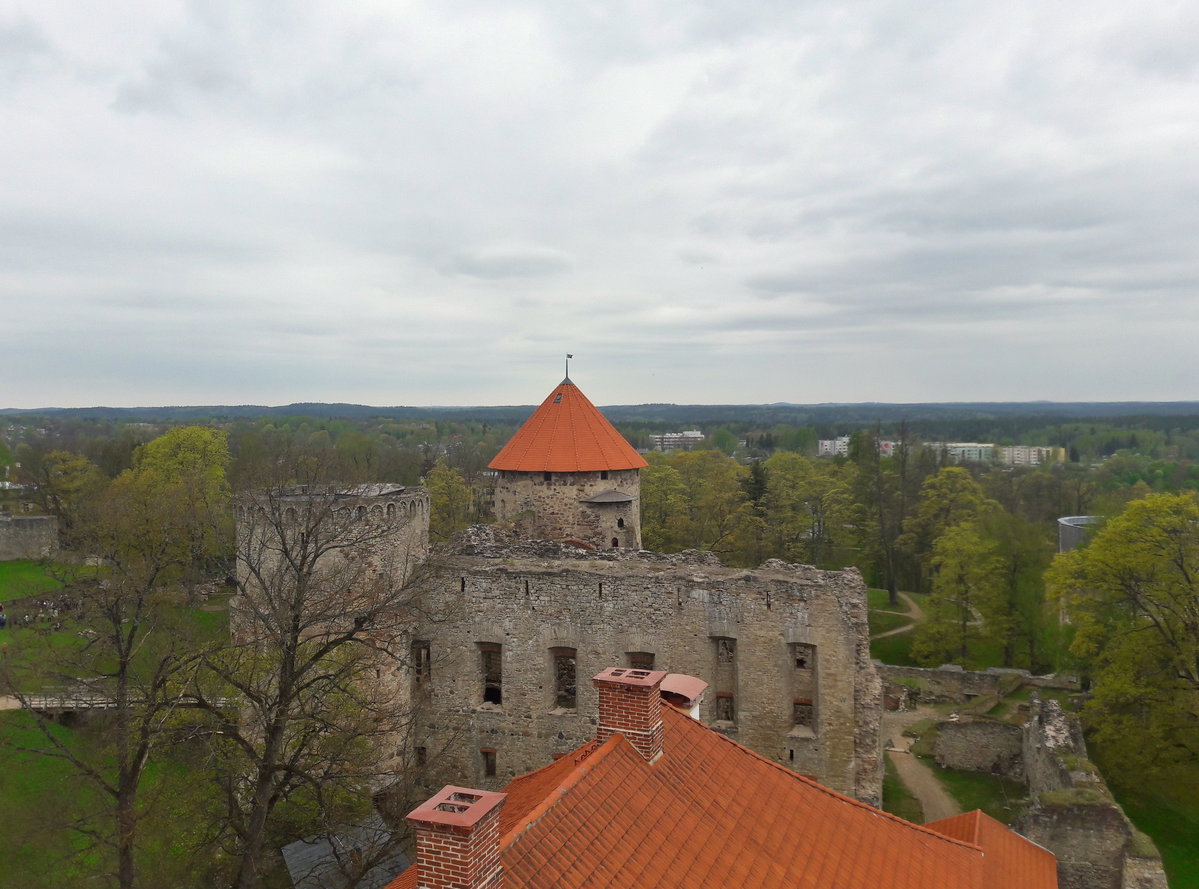 Cēsis Castle from Cēsis New Castle, Cēsis, Latvia, 2017