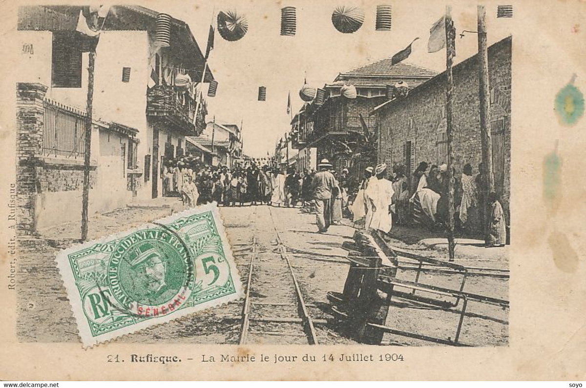Rufisque - La Mairie le jour du 14 Julliet, Rufisque, Senegal, 1904