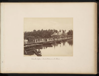 Pontonbrug over de Kelani in Colombo op Brits Ceylon, Colombo, 1880