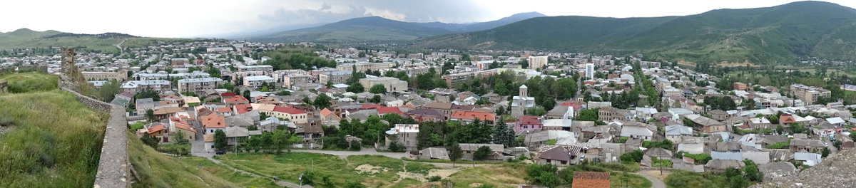 Panorama over Gori from Hilltop Castle - Gori - Georgia, Gori, Georgia, 2015