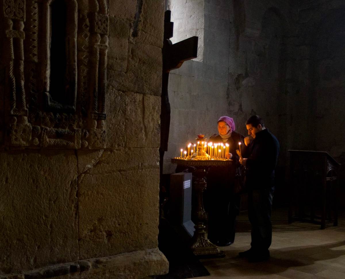 Inside Svetitskhoveli Cathedral, Mtskheta, Georgia, 2011