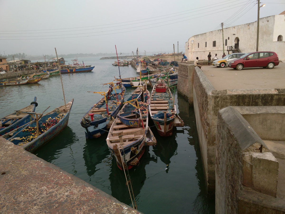 Canoes lying at dock @ Elmina castle, Elmina, Ghana, 2015
