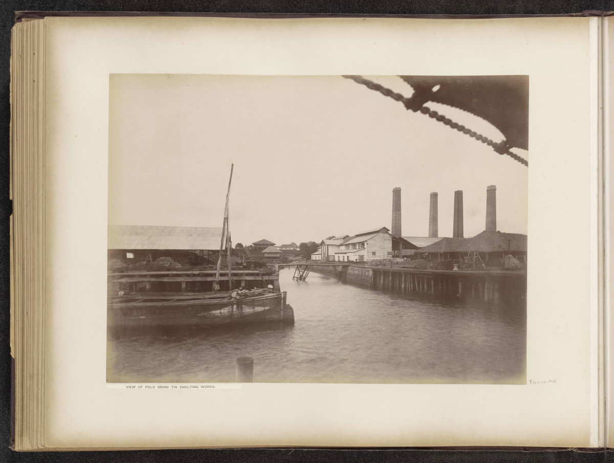 EU: View of Pulo Brani tin smelting works (1890), Singapore, Singapore, 1890