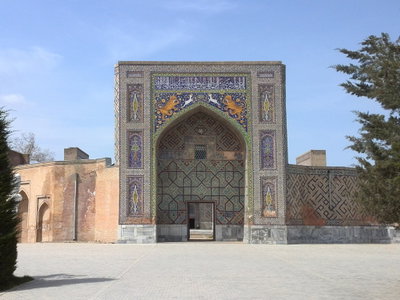 Khoja Ahrar entrance (cropped), Samarkand, 2022