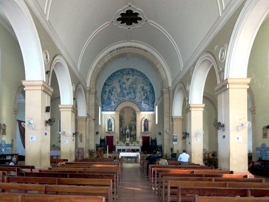 Blue Ceramic Tiles in Church, Sao Tome, São Tomé, São Tomé and Príncipe, 2015