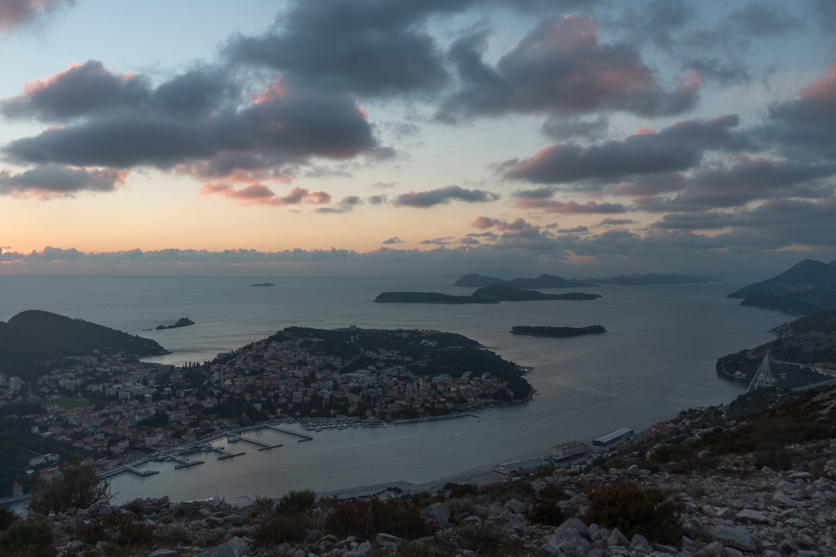 Sunset over Dubrovnik seen from Srđ, Dubrovnik, Croatia, 2021