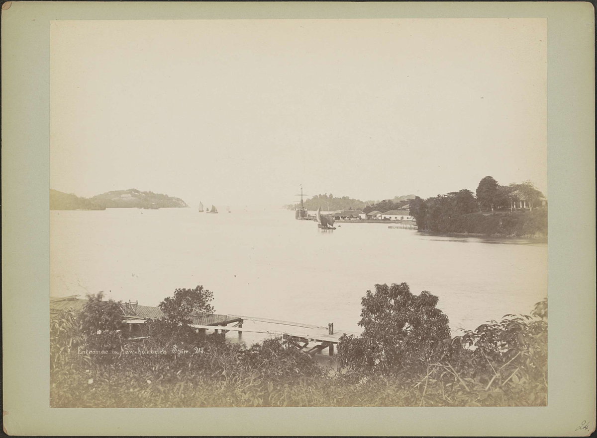 EU: Entrance to New-harbour. S.pore (1890), Singapore, Singapore, 1890