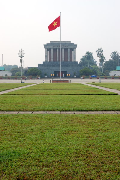 Flag of Vietnam in front of Ho Chi Minh mausoleum, Hanoi, 2009
