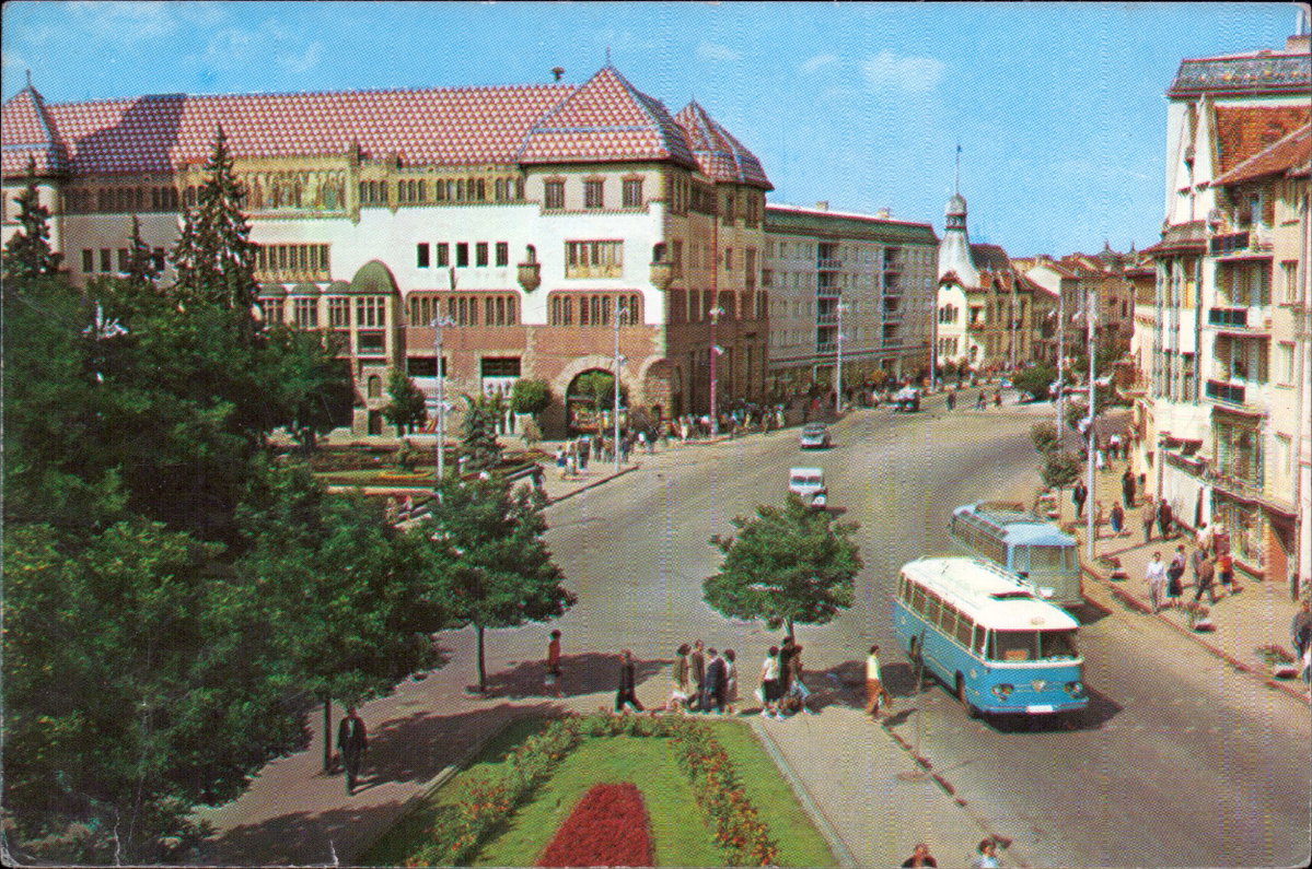 EU: Târgu Mureș - Vedere către Palatul Culturii din Târgu Mureș (1966), Targu Mures, Romania, 1966