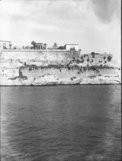 EU: Valletta. Mauern der Festungsbastion. Seeseite (1927), Valletta, 1927