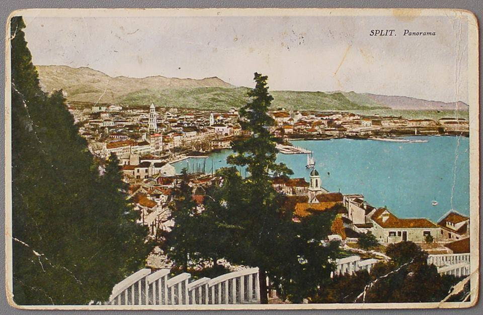 Split waterfront, postcard, Split, Croatia, 1929