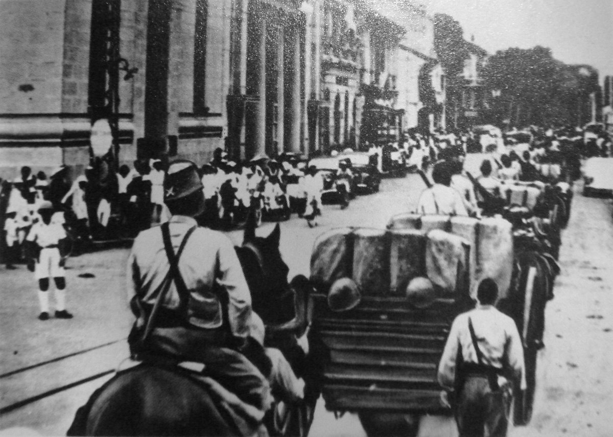 Japanese troops entering Saigon, Ho Chi Minh City, Vietnam, 1941