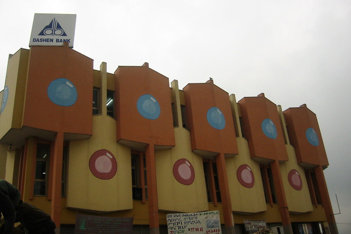 Colorful Bank Building, Addis Ababa, Ethiopia, 2008