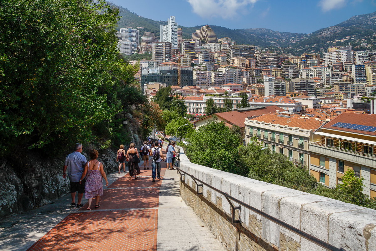 Path up to Le Rocher in Monaco-Ville, Monaco, 2012 July, Monaco, Monaco, 2012