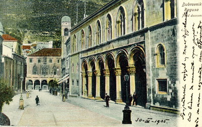 EU: Dubrovnik : pred dvorom (1905), Dubrovnik, 1905