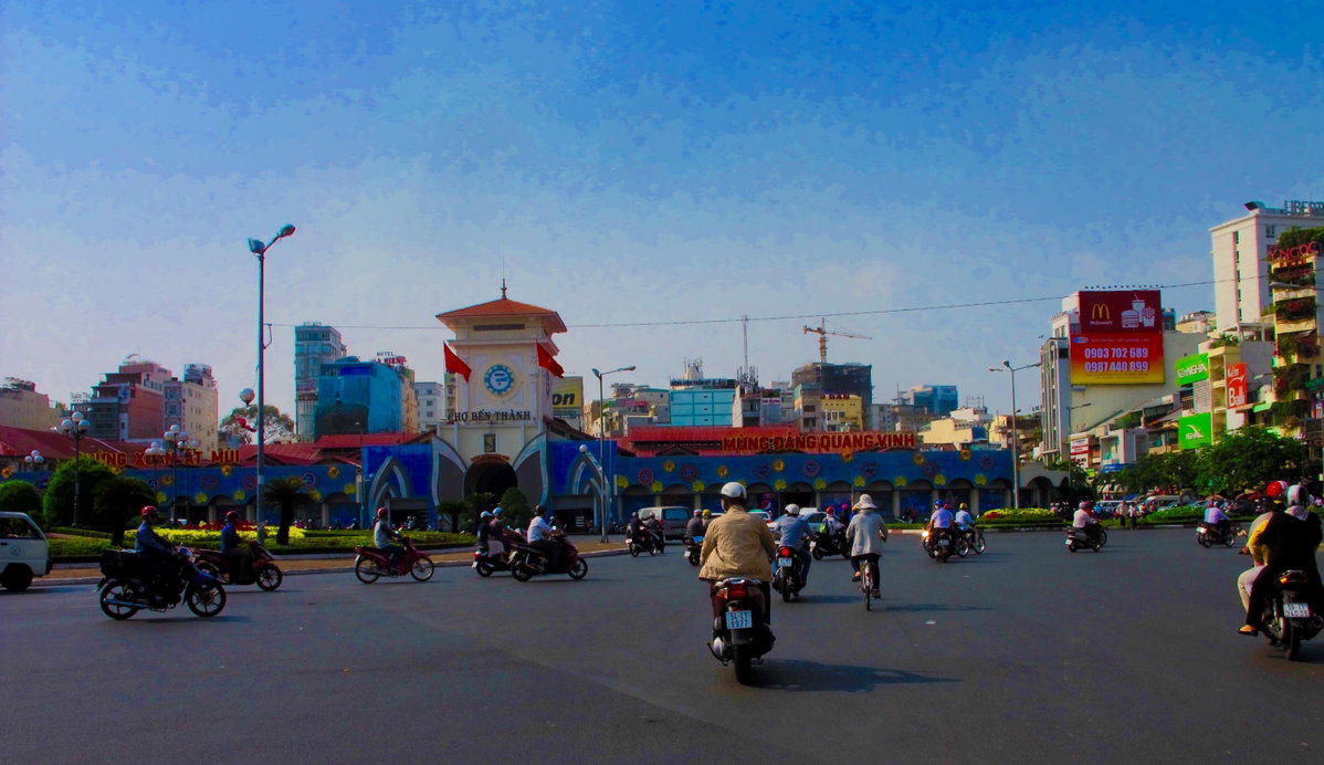 Cho Bến Thànhcong truong quach thi trang,phuong Ben thanh, Quận 1, TPHCM, Việt Nam, Ho Chi Minh City, Vietnam, 2015