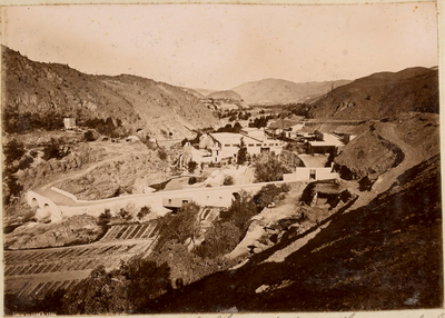N° 288. Arequipa, vista exteriór de la fábrica de tejidos del Huaico de los Sres M. Forga e hijos, Arequipa, 1900