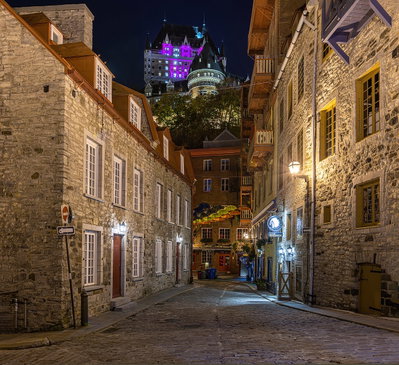 Petit Champlain at night, Quebec city, Quebec City, 2020