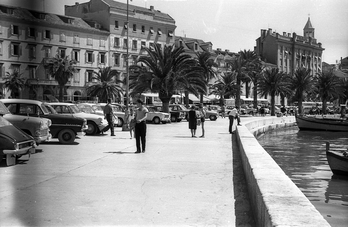 A Riva, Split sétatere (Obala Hrvatskog narodnog preporoda). Fortepan, Split, Croatia, 1963