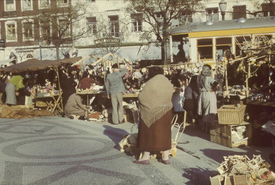 EU: Reisefotos Portugal. Lissabon, Placa do Rossio. Markttag (1939), Lisbon, 1939