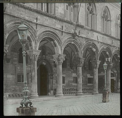 EU: Dubrovnik: Rector's Palace loggia facade (1900), Dubrovnik, 1900