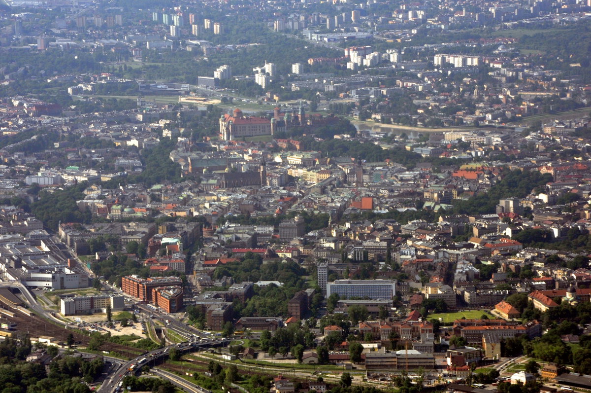 Aerial photograph of Kraków, Kraków, Poland, 2010