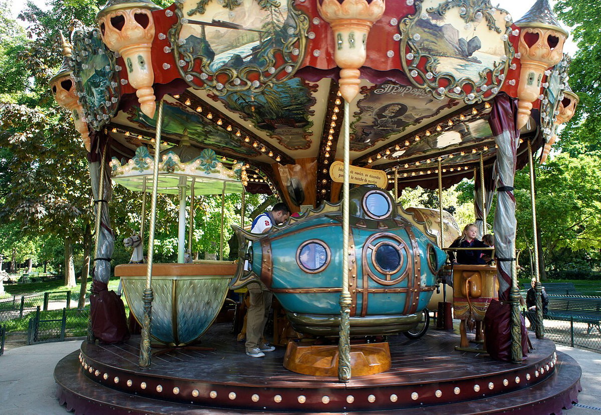 Antique carrousel in Parc Monceau, Paris, Paris, France, 2012