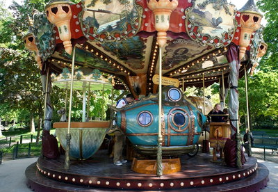 Antique carrousel in Parc Monceau, Paris, Paris, 2012