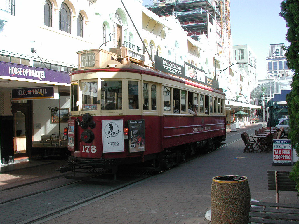 Tram 178 in New Regent Street, Christchurch, New Zealand, 2008