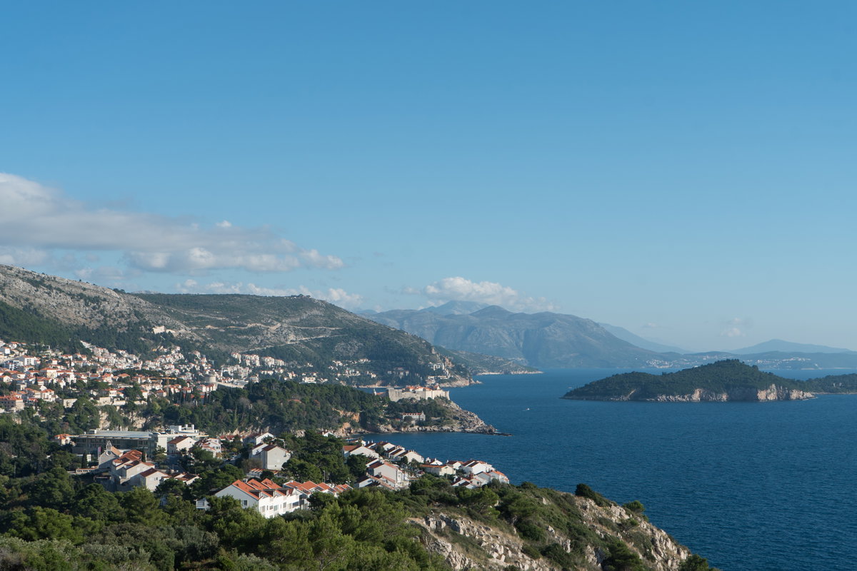 View to Dubrovnik from from Mala Petka mountain, Dubrovnik, Croatia, 2021