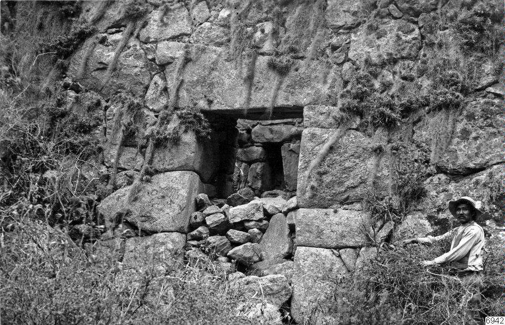 EU: nisch, inka, klippa, ruin, fotografi, photograph (1929), Cusco, Peru, 1929