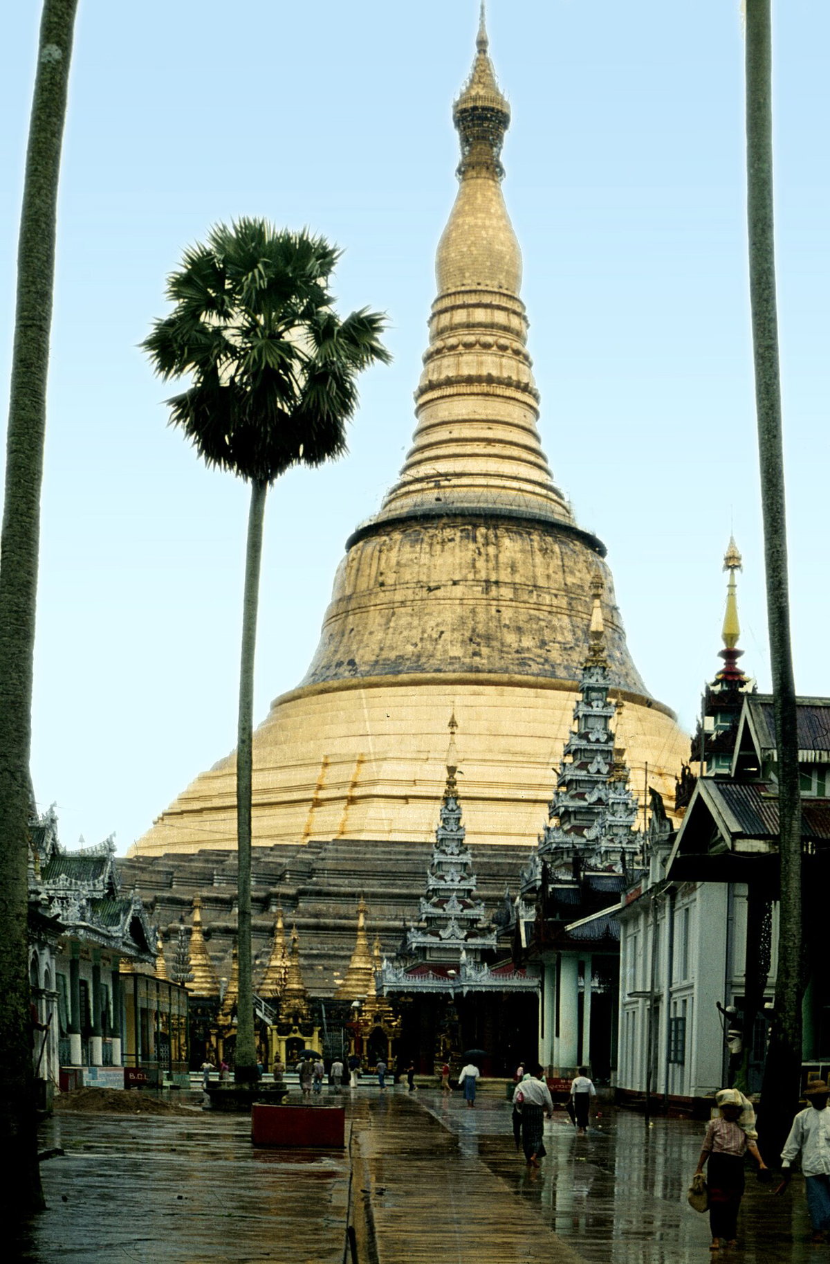 Shwedagon Pagoda in 1976, Yangon, Myanmar, 1976