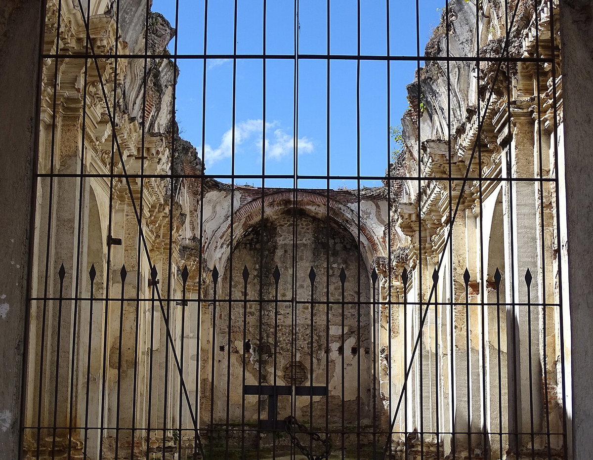 Ruins behind Gate - Antigua Guatemala - Sacatepequez - Guatemala, Antigua Guatemala, Guatemala, 2014